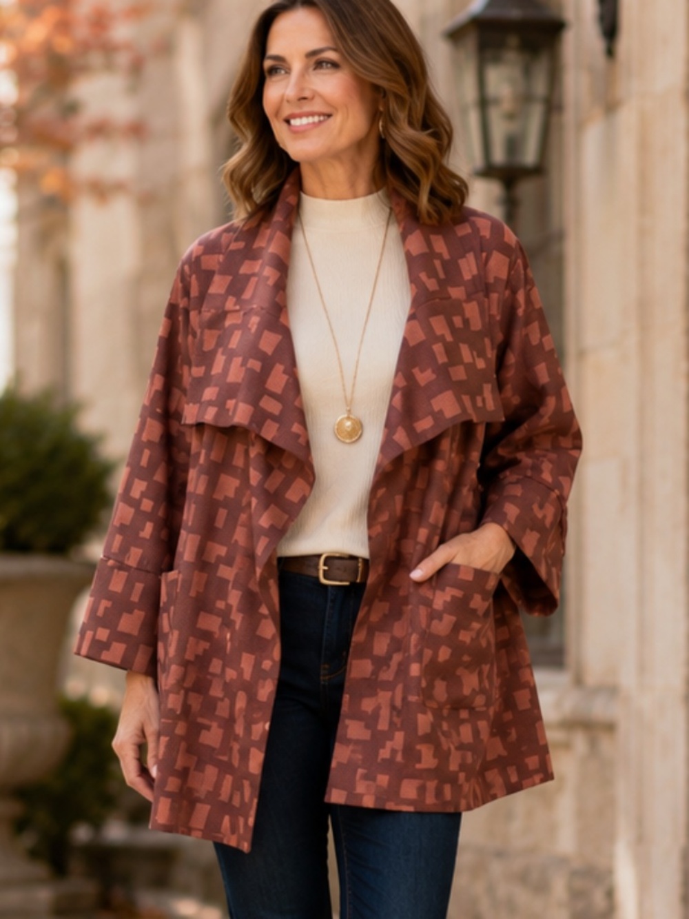 Marla Wynne Layers Small Kimono Jacket Open Front Draped Cardigan Duster